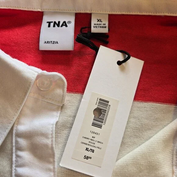 NWT Aritzia TNA Lomu Polo T-shirt XL - Picture 2 of 10